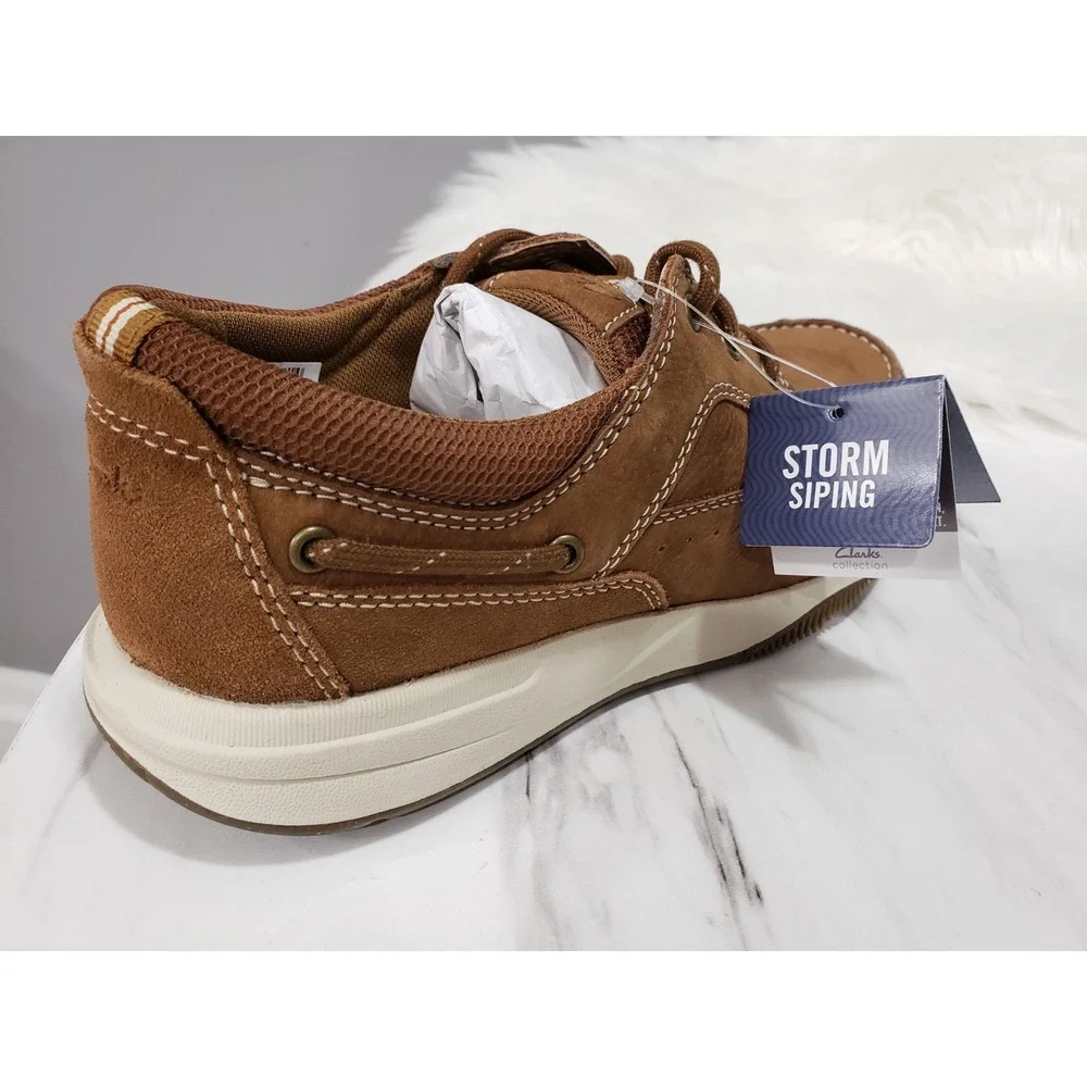 NEW‎ NO BOX SIZE 8 Clarks Men's Sailview Lace Beeswax 26176970 Nubuck boat shoes